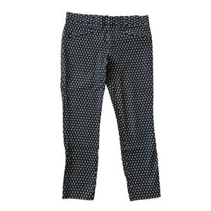 GAP Black White Geometric Patterned Ankle Pants Size 4 Office Business Casual